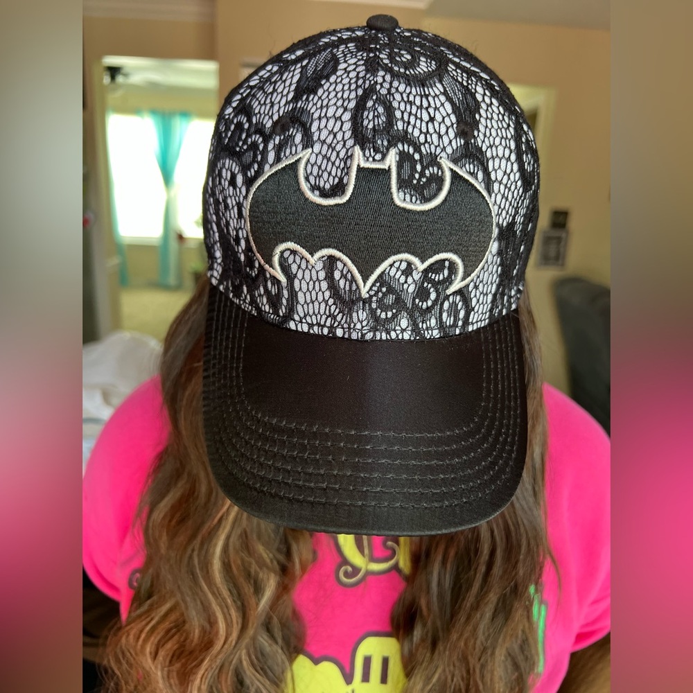 Batman Black and White Lace Cap Patch Logo
